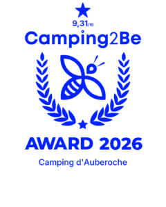 Award Camping2Be 2026, Camping d'Auberoche, 9.31/10 score.